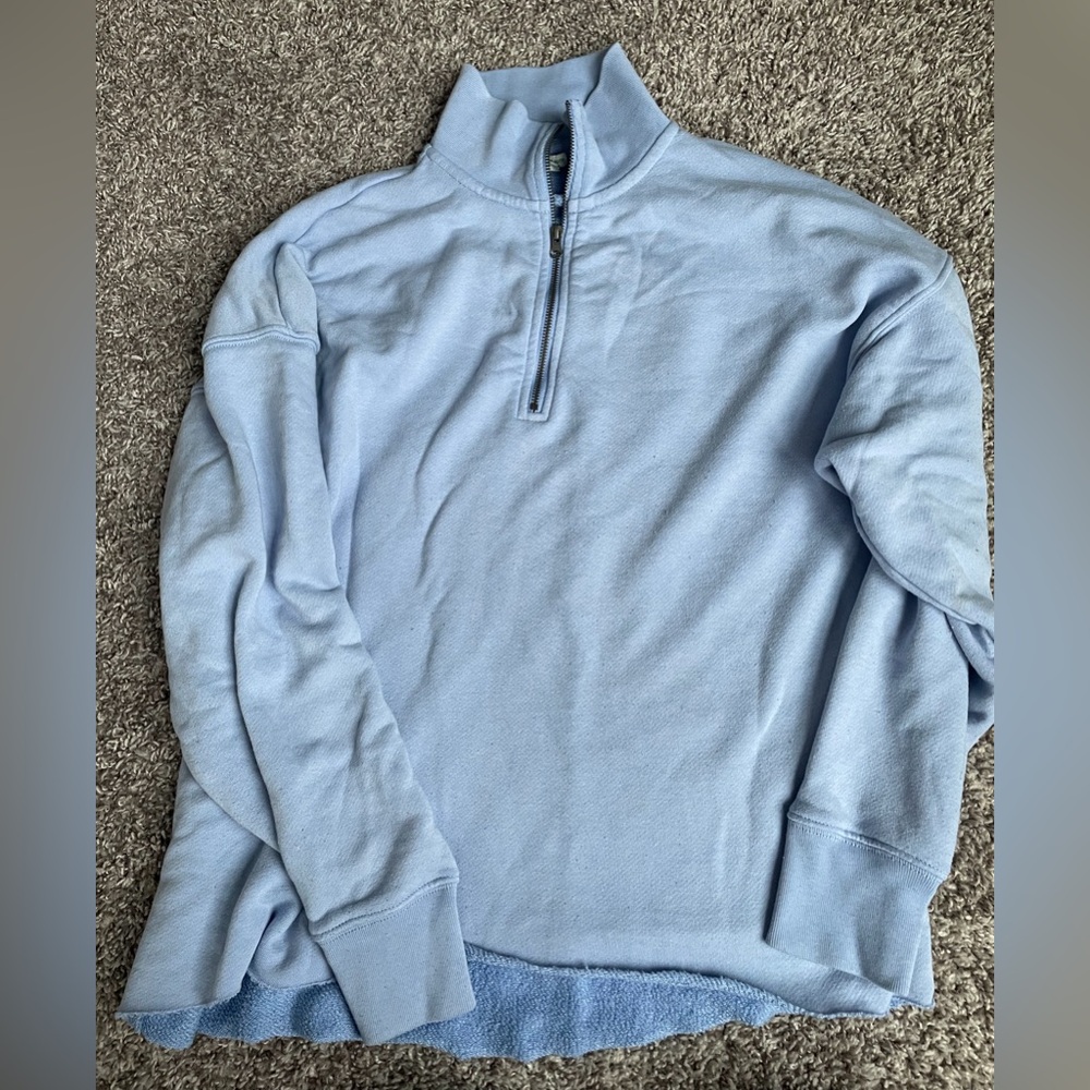 Light Blue Half-Zip Sweater